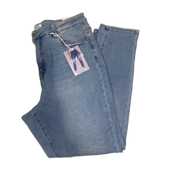 NWT Wax Mom Jeans Collection Womens 16 Light Blue High-Waisted Skinny Stretch - Picture 6 of 16